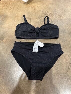 Black and gold Sparkle bikini art class girls large 8/10